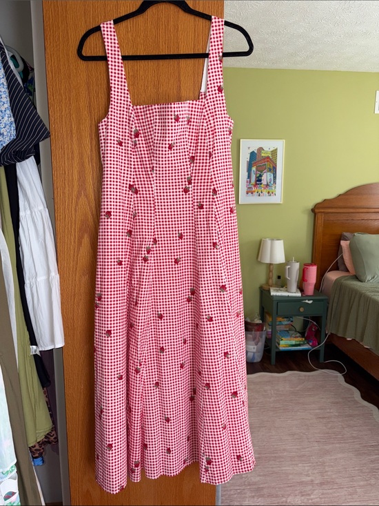 Abercrombie & Fitch Dresses & Skirts - Abercrombie & Fitch Pink Gingham Maxi Dress with Strawberry Print